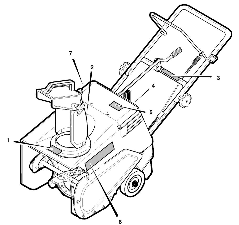 Decals Diagram and Parts List for 621500X16NB 2004 Briggs and Stratton Snow Blower